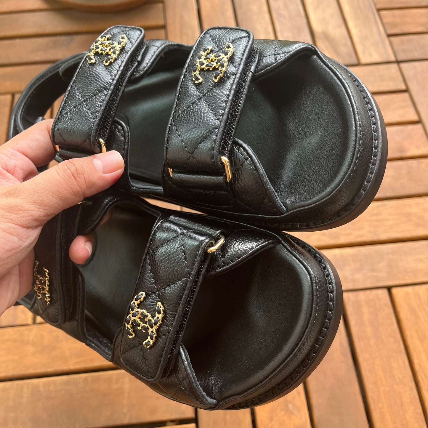 Chanel Quilted Dad Sandals 38