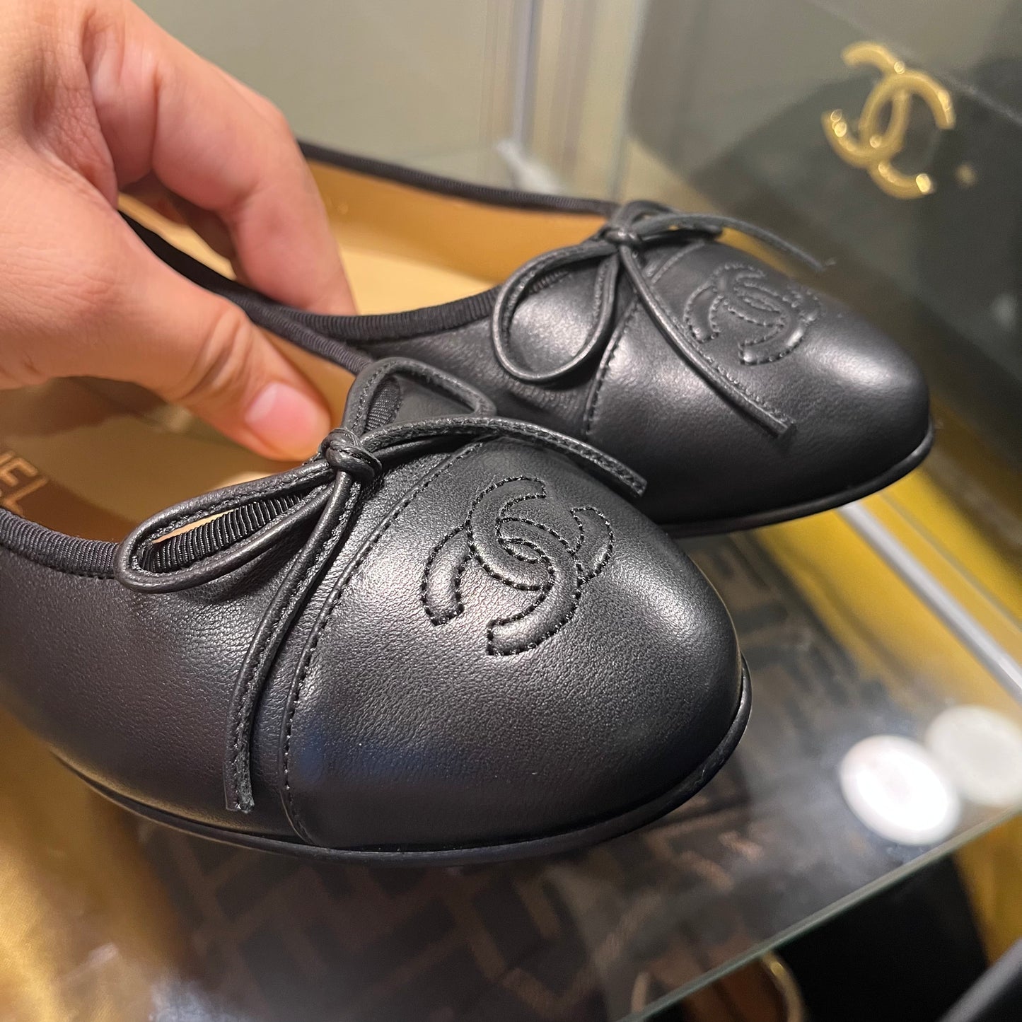 Chanel Ballet Black/Black Captoe