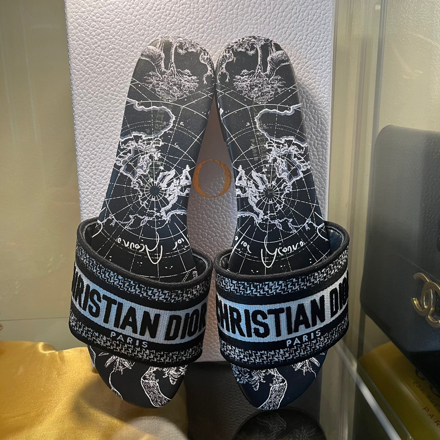 Christian Dior Dway Black Printed 39