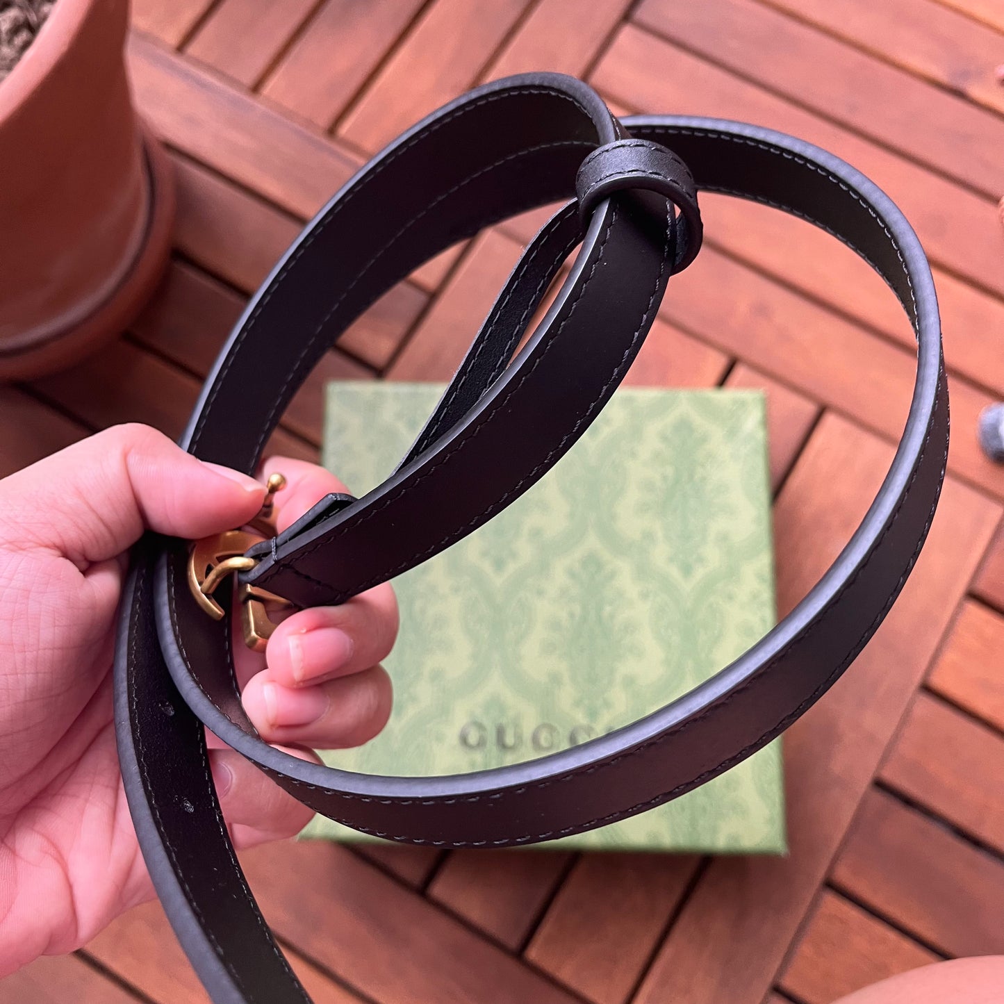 Gucci GG Marmont Belt Black 2cm