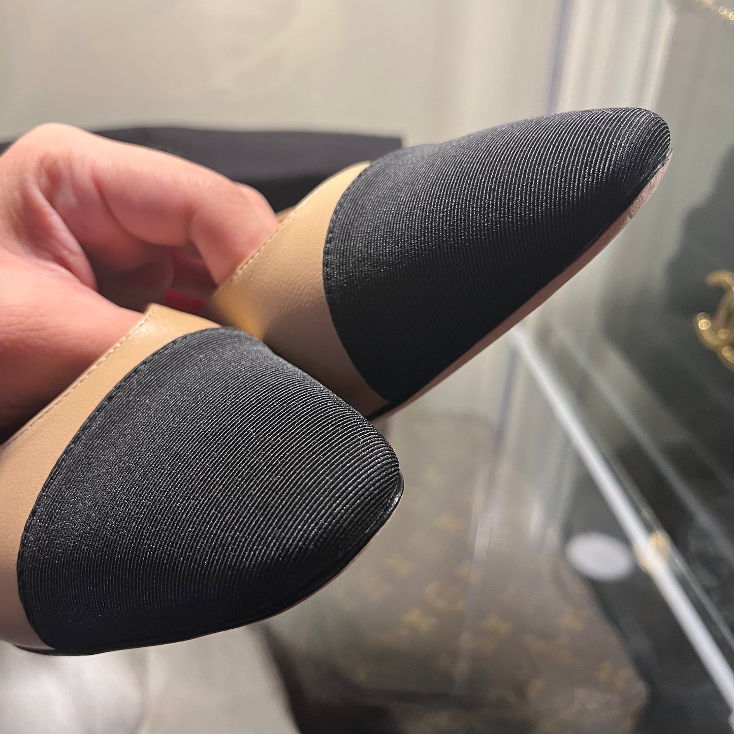 Chanel Slingback Pumps Nude/Black Captoe