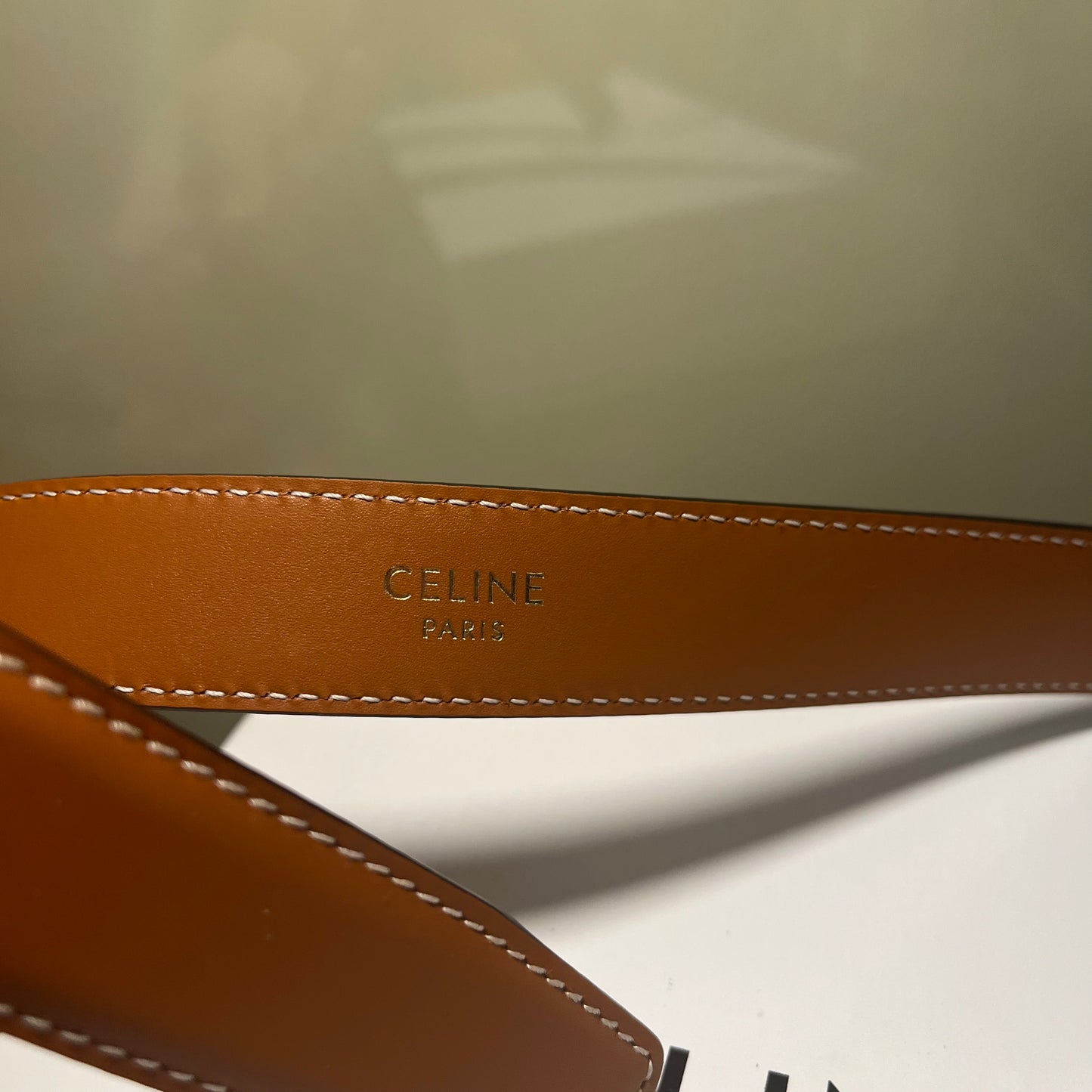 Celine Triomphe Belt Brown