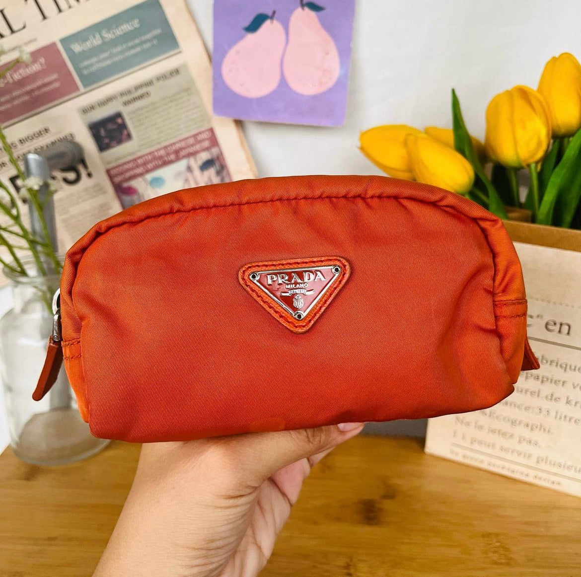 Pr@da Orange Pouch