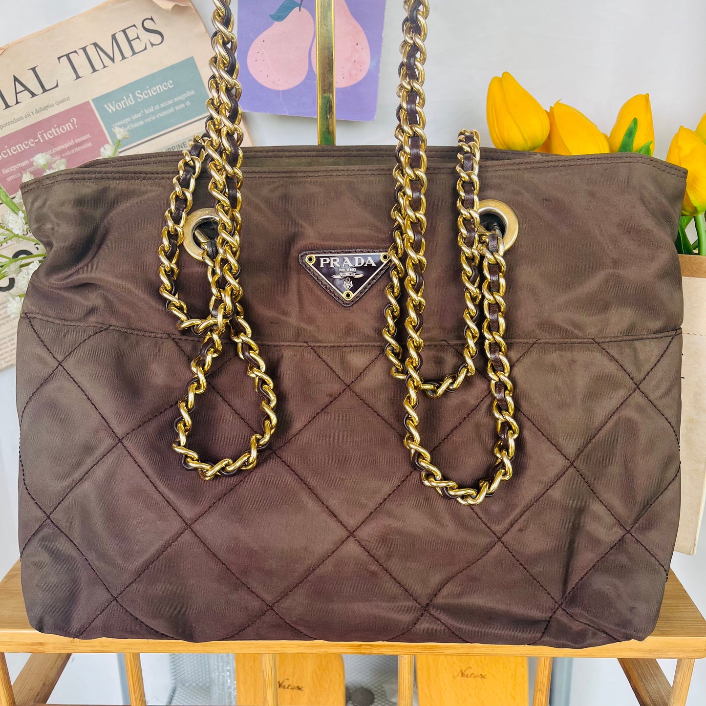 Pr@da Chain Shoulder Bag
