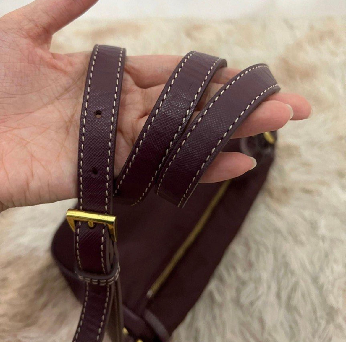 Prada Maroon Tessuto Crossbody