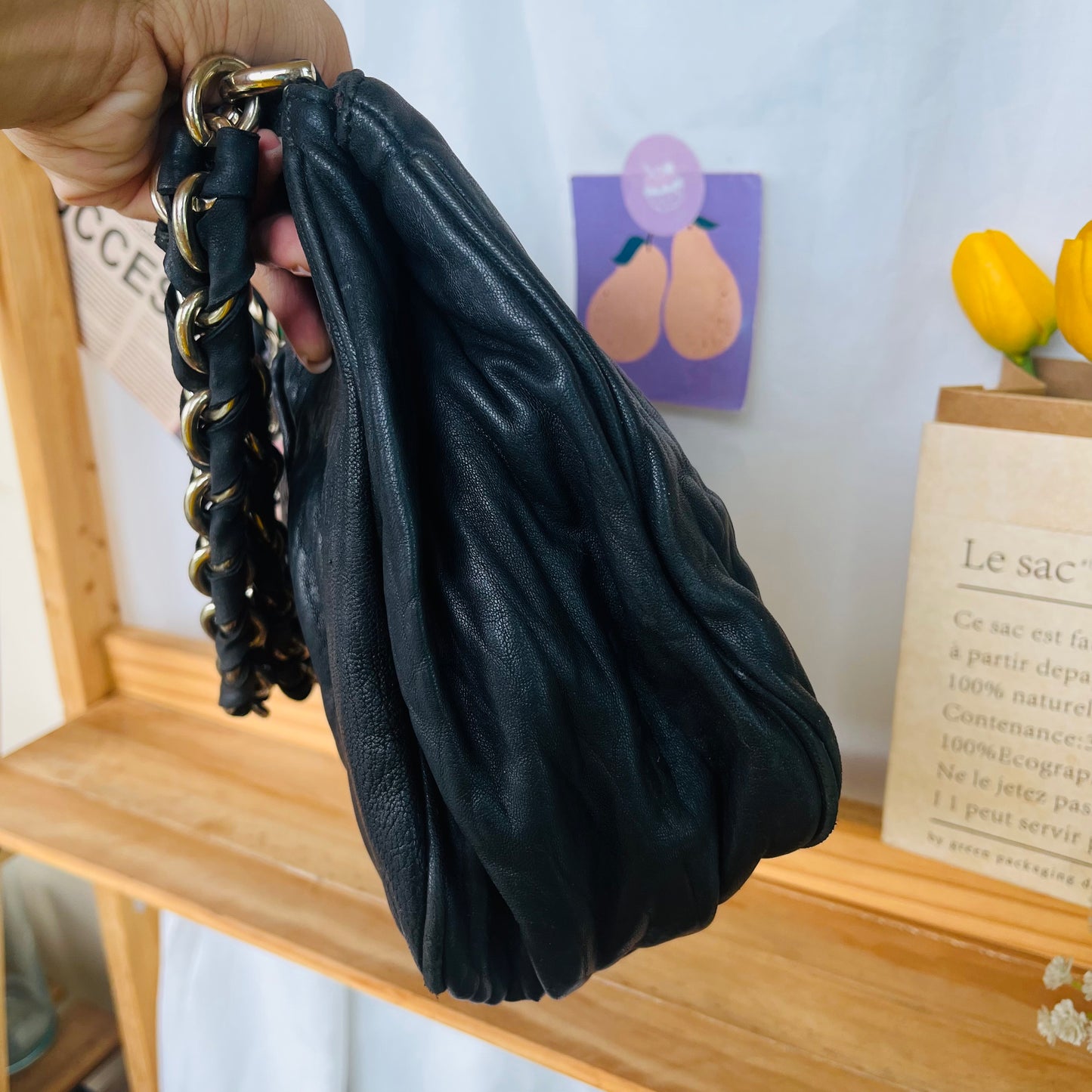 F3ndi Chain Leather Bag