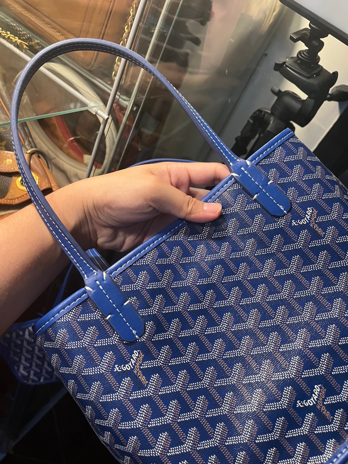 Goyard Anjou Reversible Mini Tote Blue