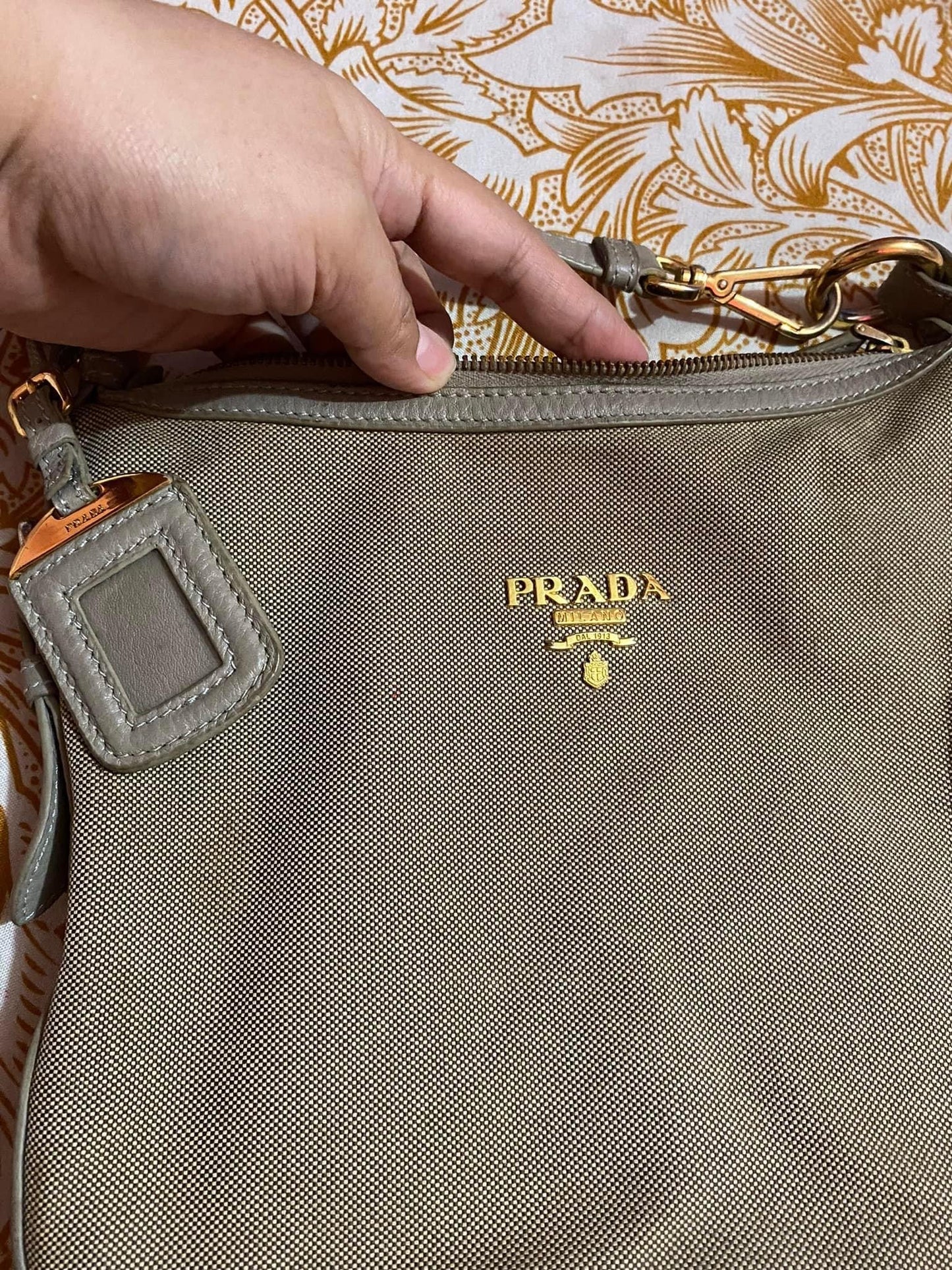 Prada Canvas Jacquard Crossbody