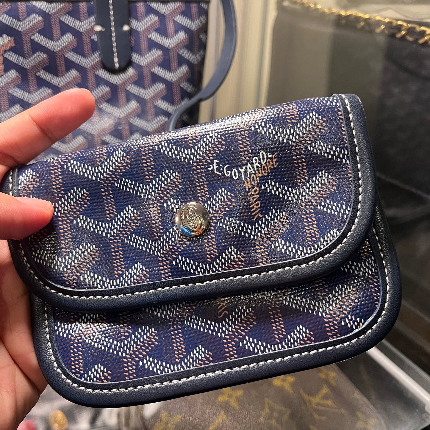 Goyard Anjou Reversible Mini Tote Dark Blue