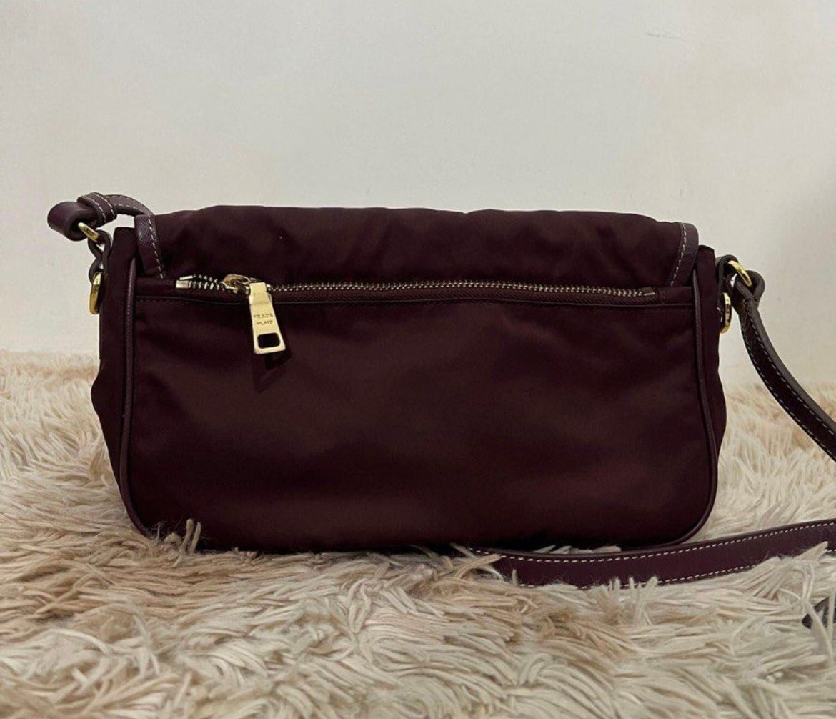 Prada Maroon Tessuto Crossbody