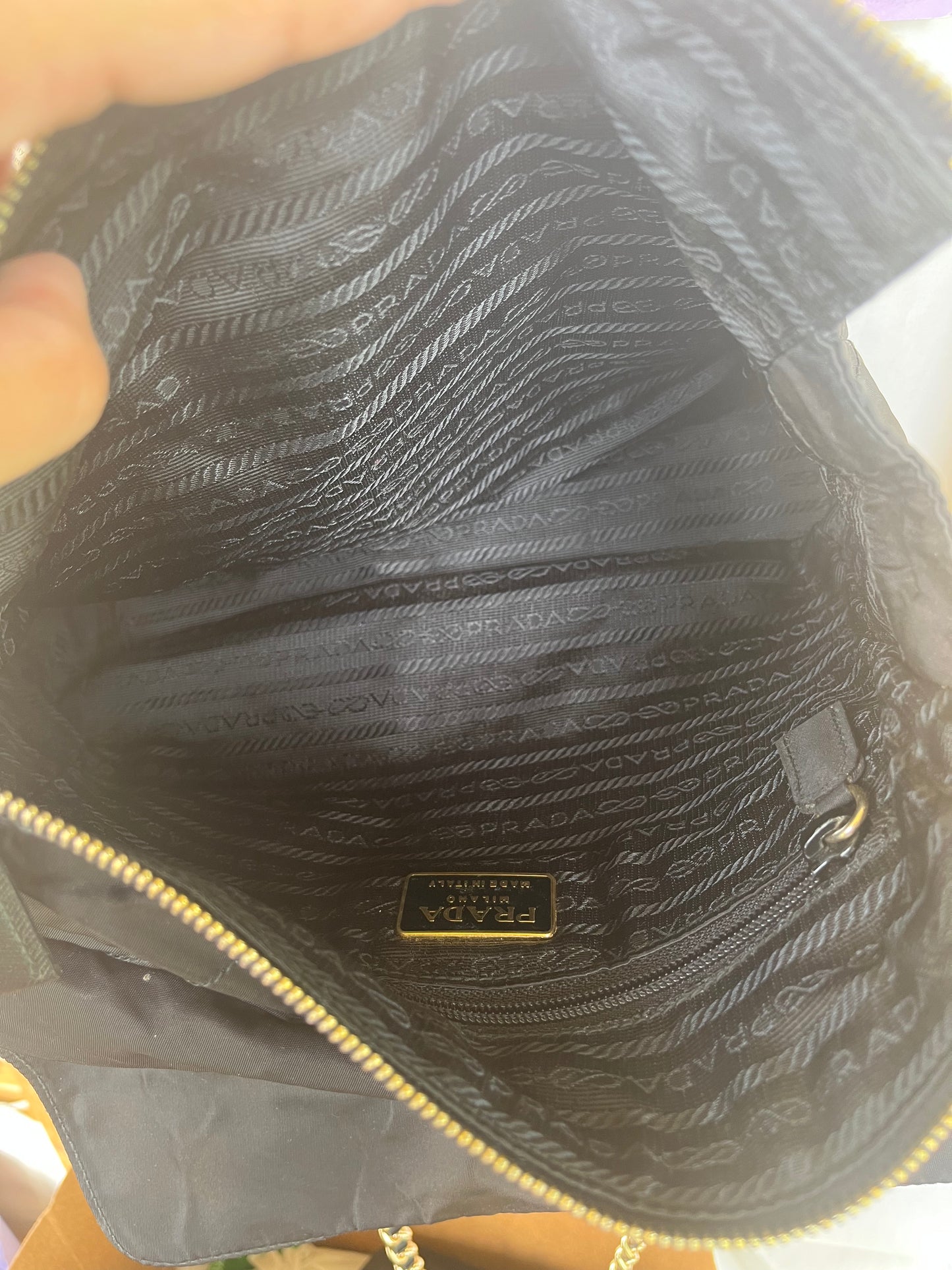 Pr@da Chain Quilted Sling