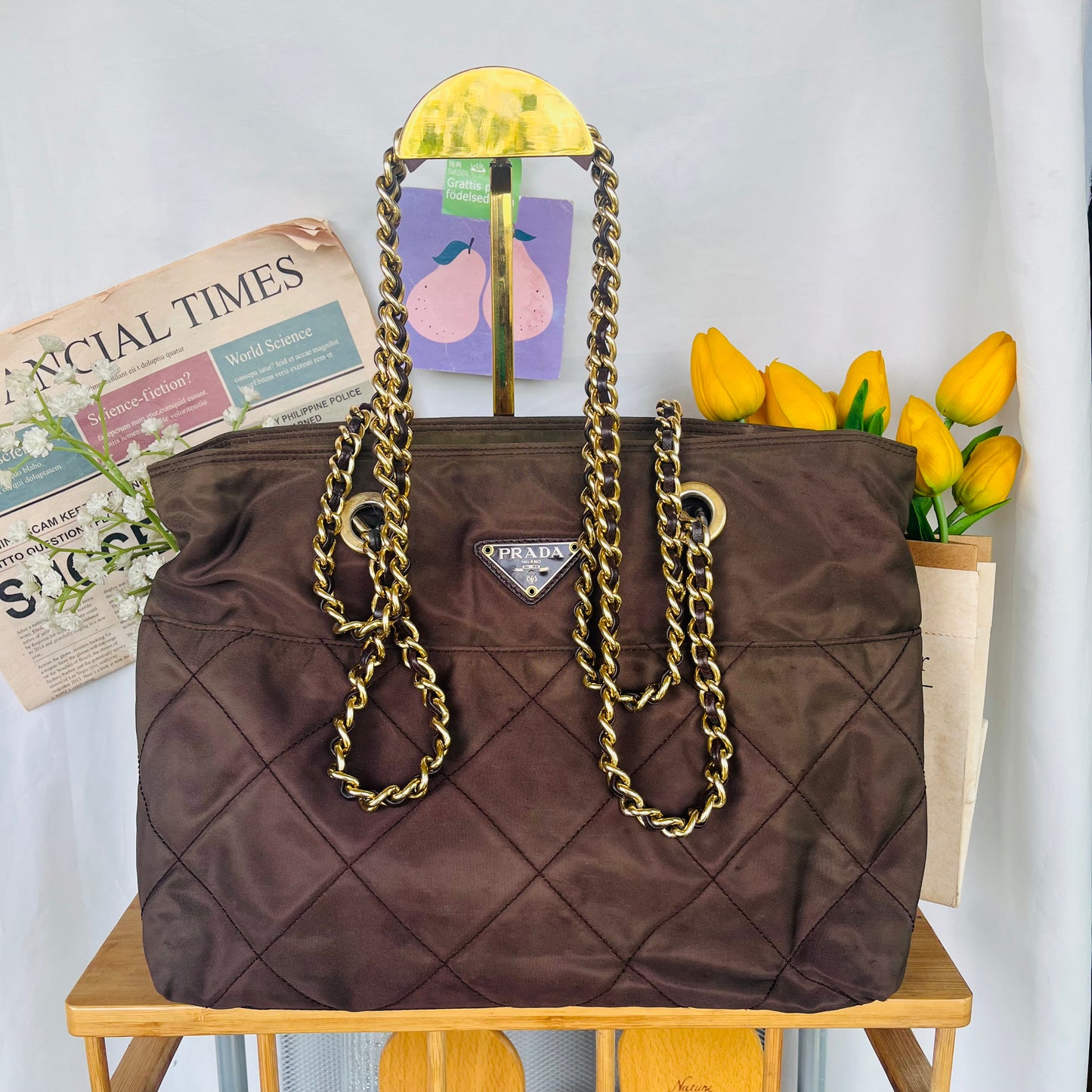 Pr@da Chain Shoulder Bag