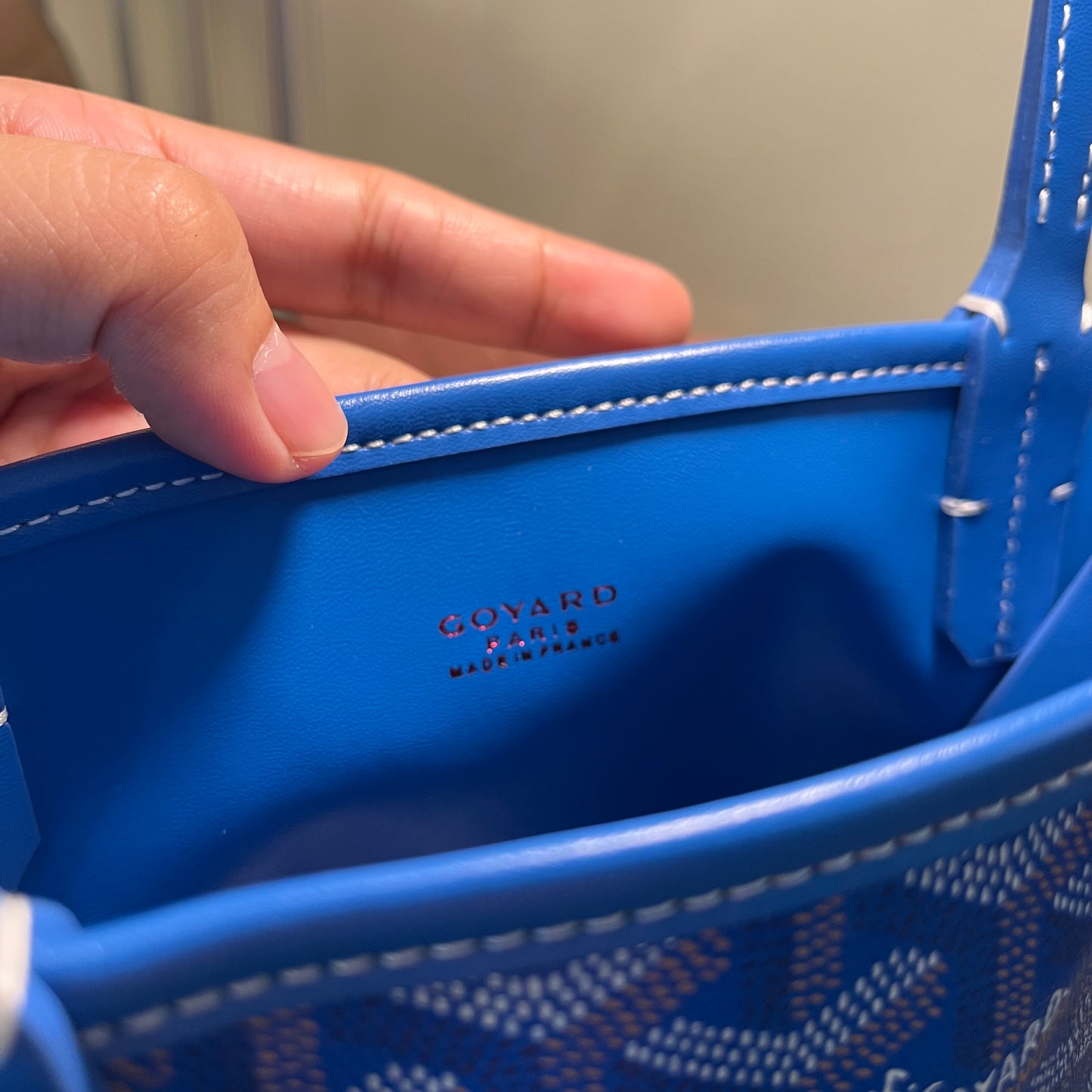 Goyard Anjou Reversible Mini Tote Blue