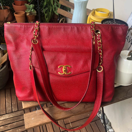 Vintage Ch@n3L Caviar Tote