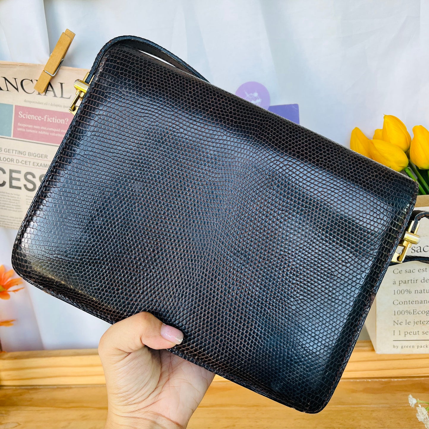 C3line Snake Skin Baguette