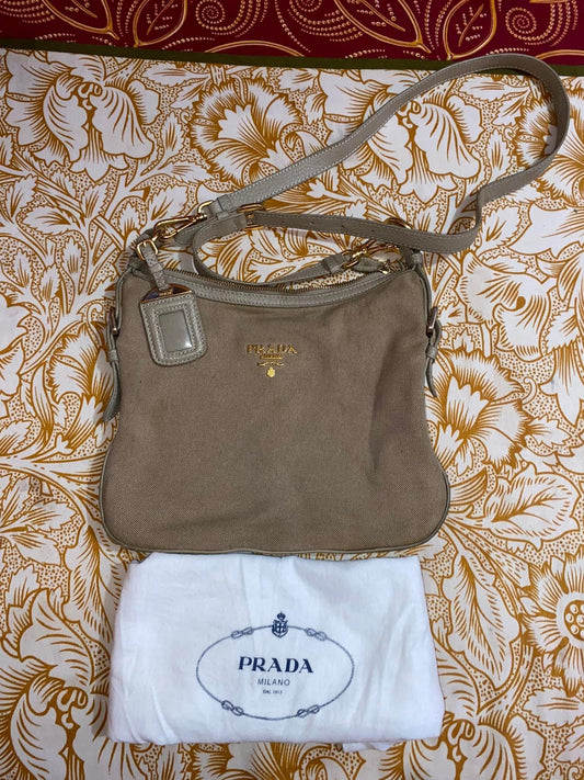 Prada Canvas Jacquard Crossbody