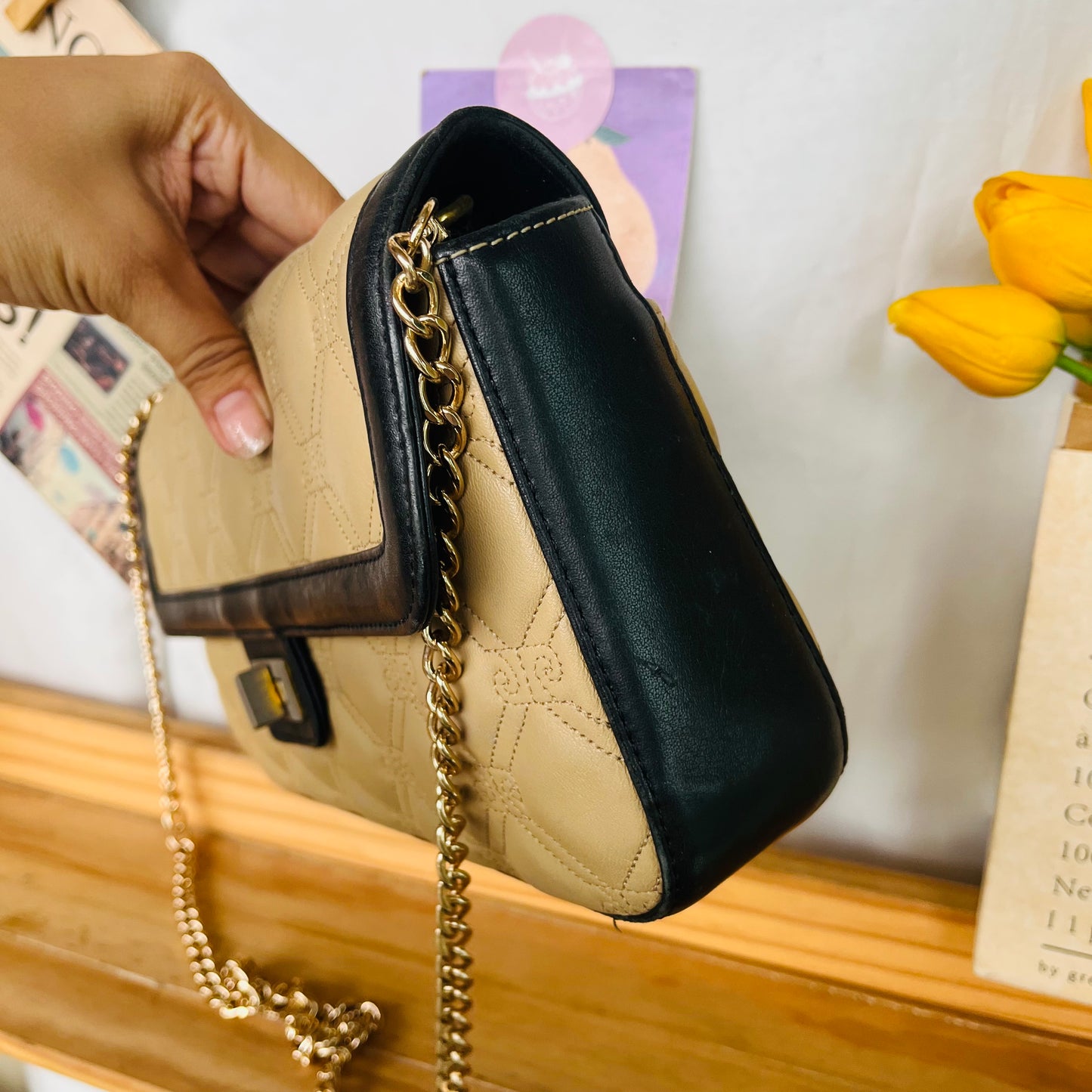 Pi3rre Cardin Quilted Chain Crossbody