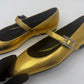 Hermes Mary Jane Gold Shoes