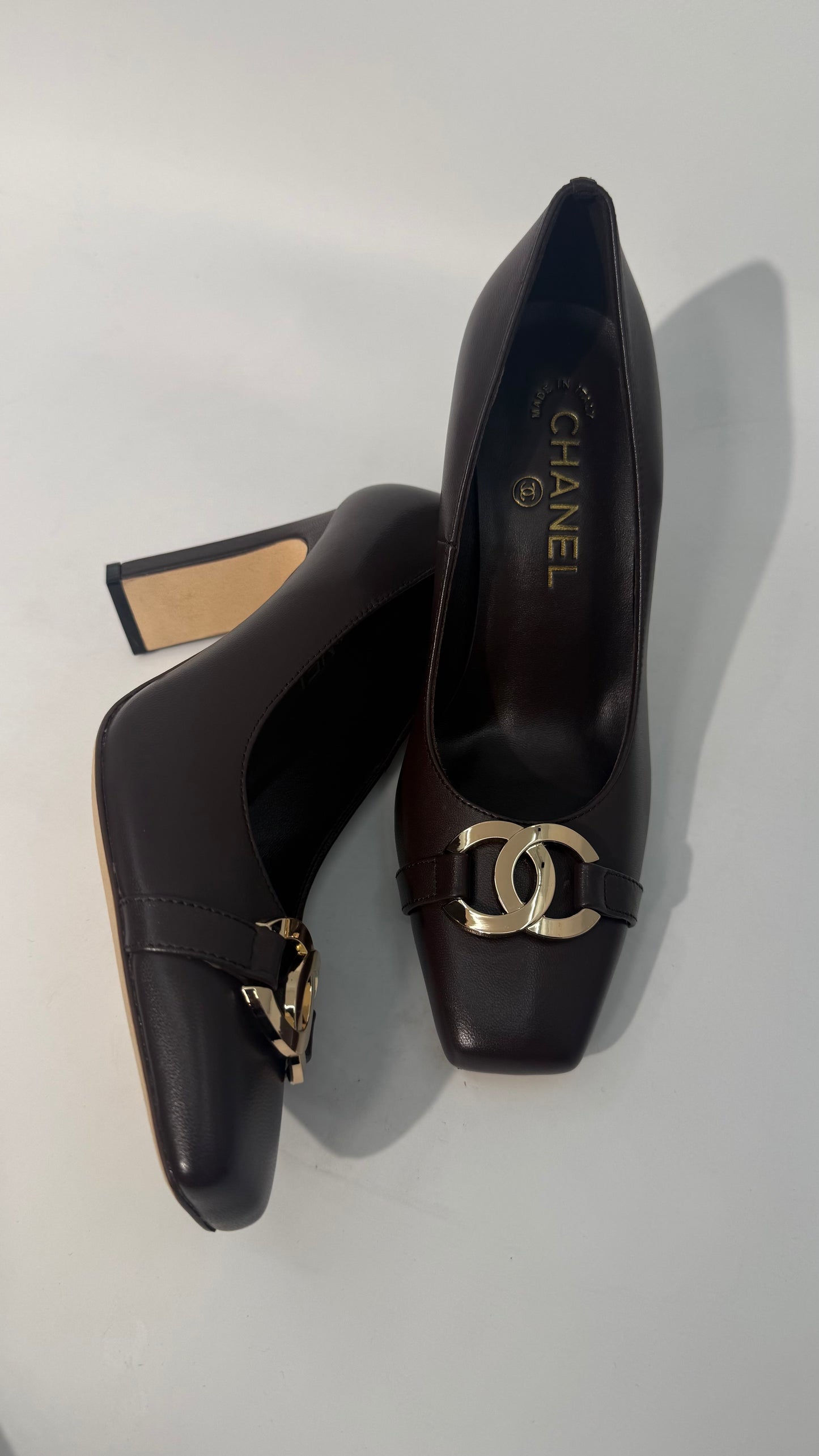 Chanel Square Cap Toe Pumps