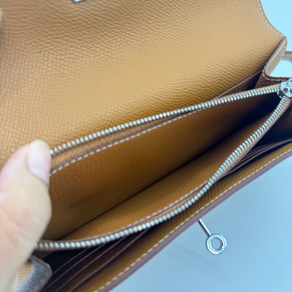 Hermes Kelly Wallet (Tan)