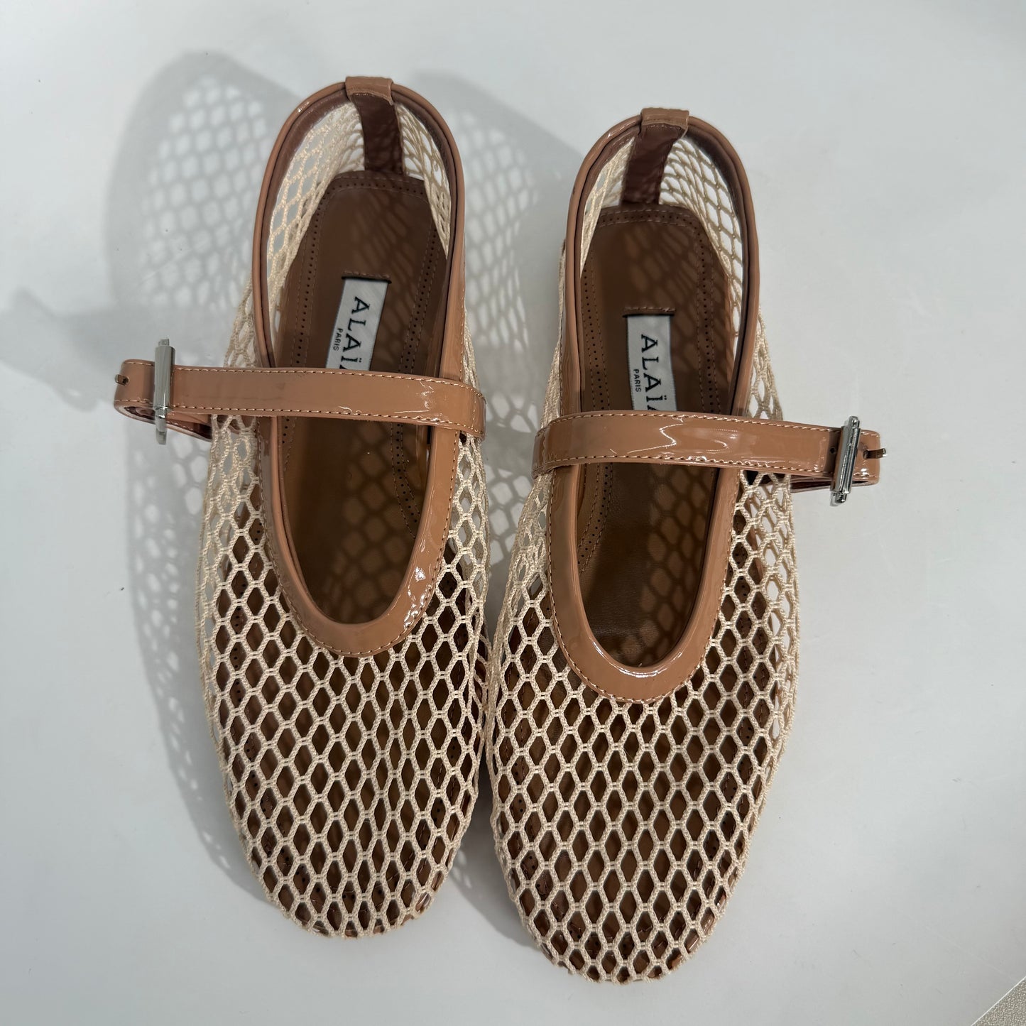Alaia Net Shoes (Nude/Beige)