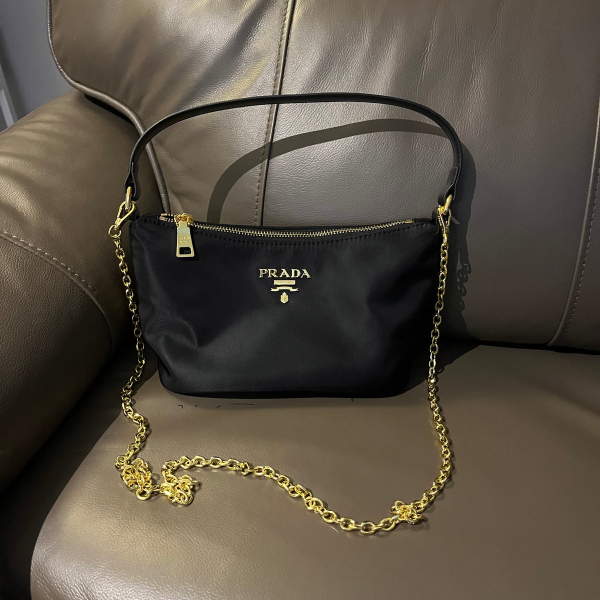 Prada Mini Baguette (with chain)