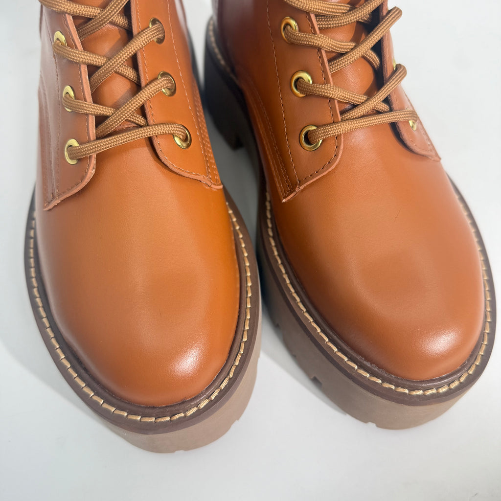 Celine Leather Lace-Up Boots