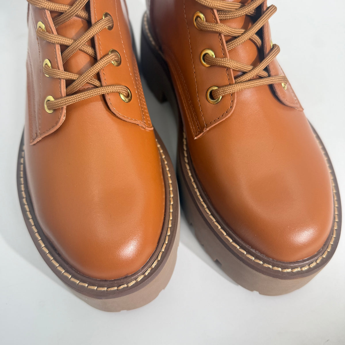 Celine Leather Lace-Up Boots