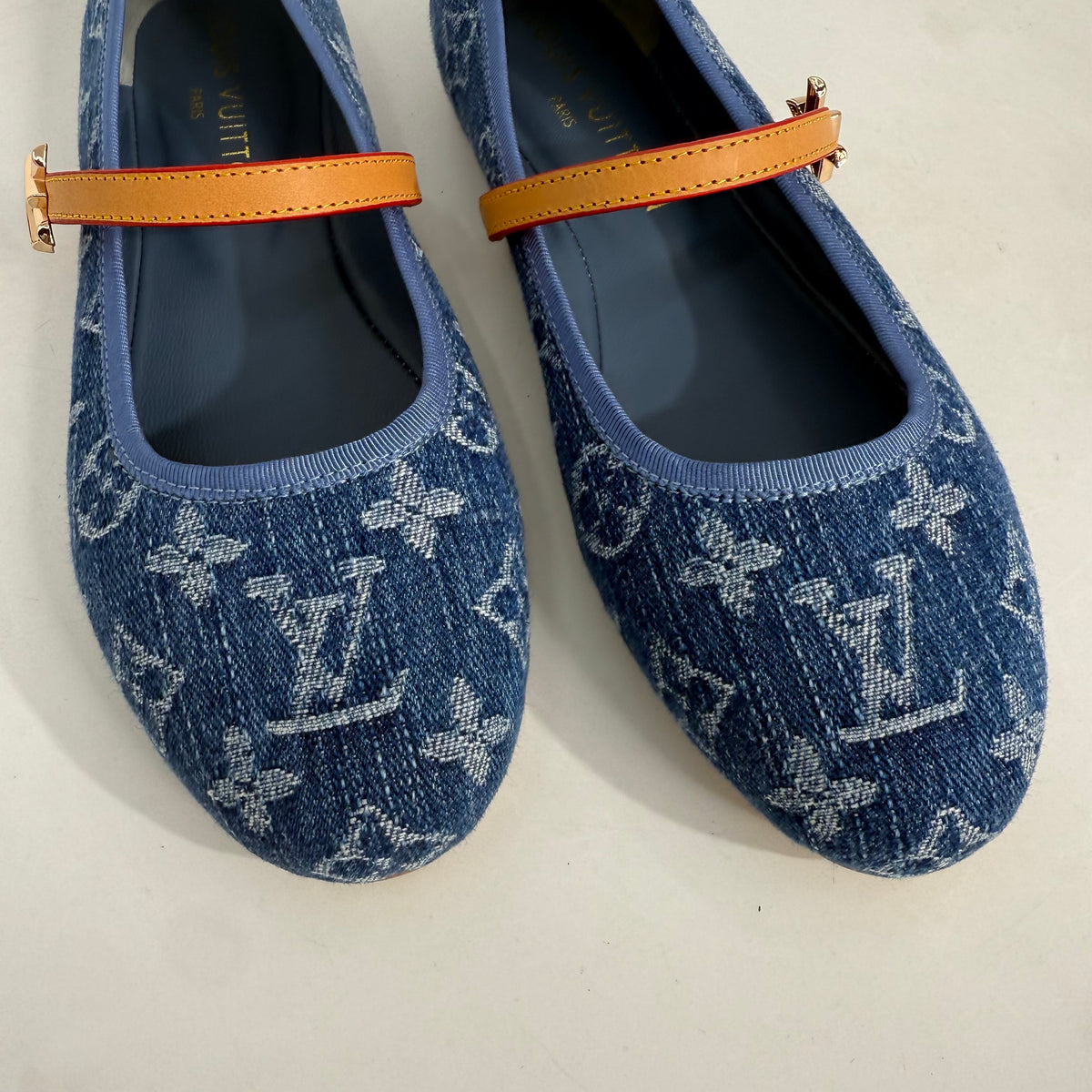 Louis Vuitton Denim Mary Jane Flats