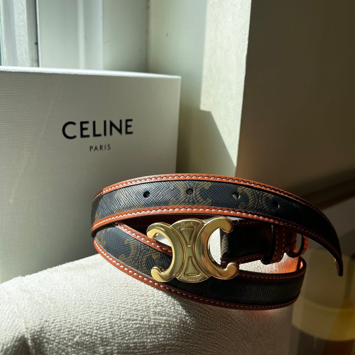Celine Triomphe Belt Monogram
