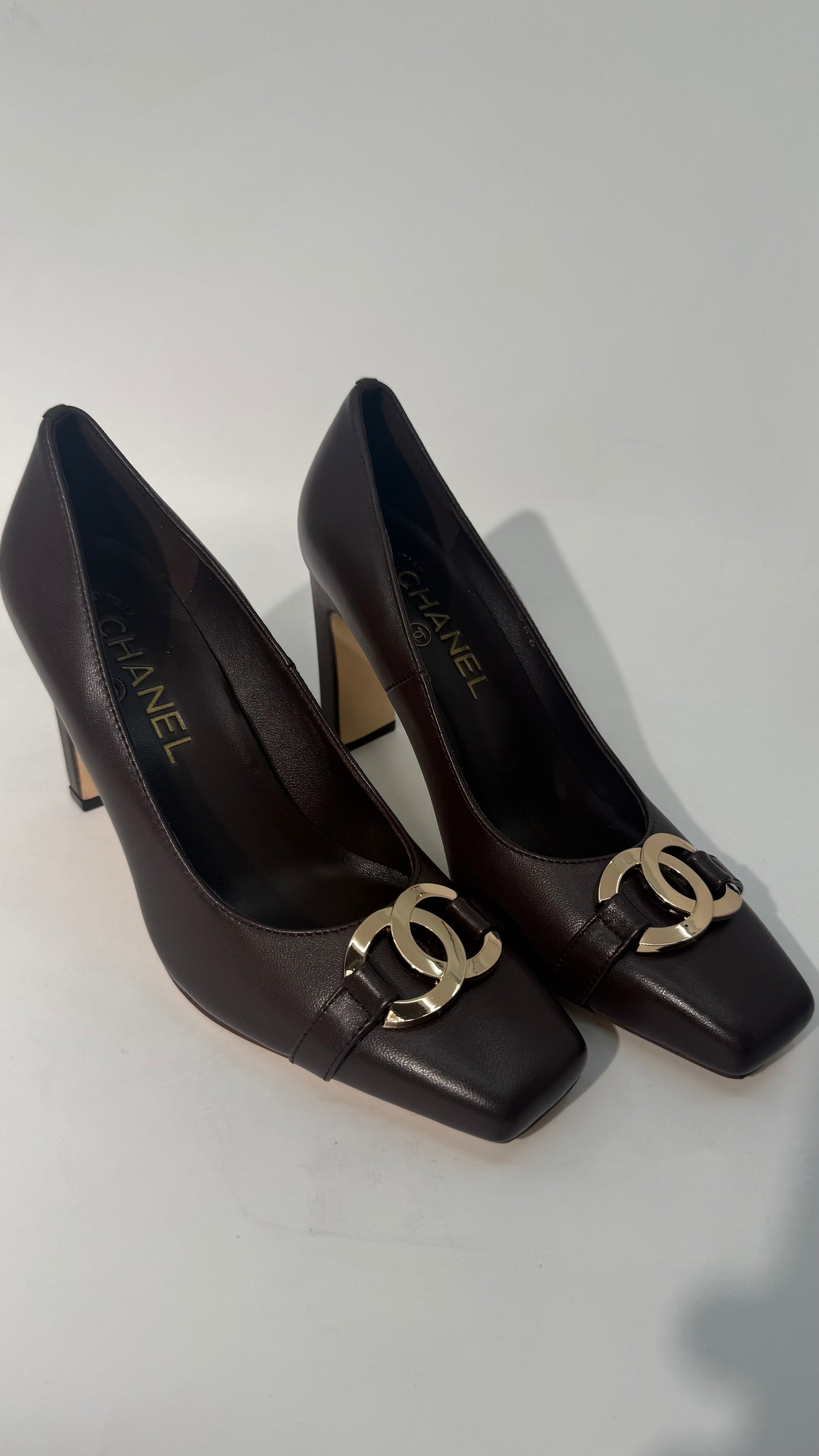 Chanel Square Cap Toe Pumps