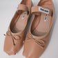 Miu Miu Leather Ballet Flats (Nude/Pink)