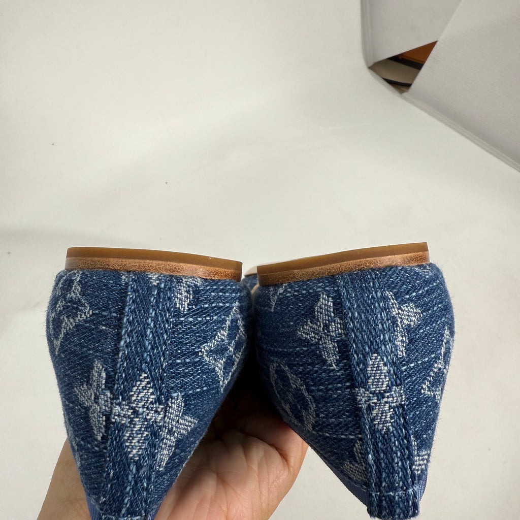Louis Vuitton Denim Mary Jane Flats
