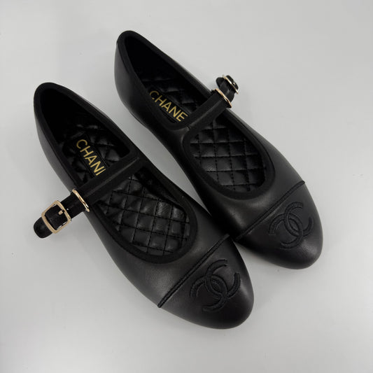 Chanel Mary Jane Black Ballet Shoes