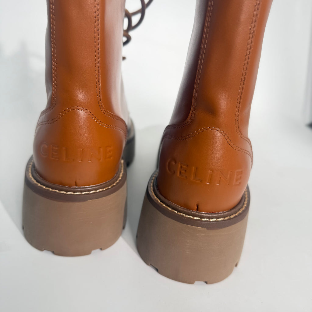 Celine Leather Lace-Up Boots
