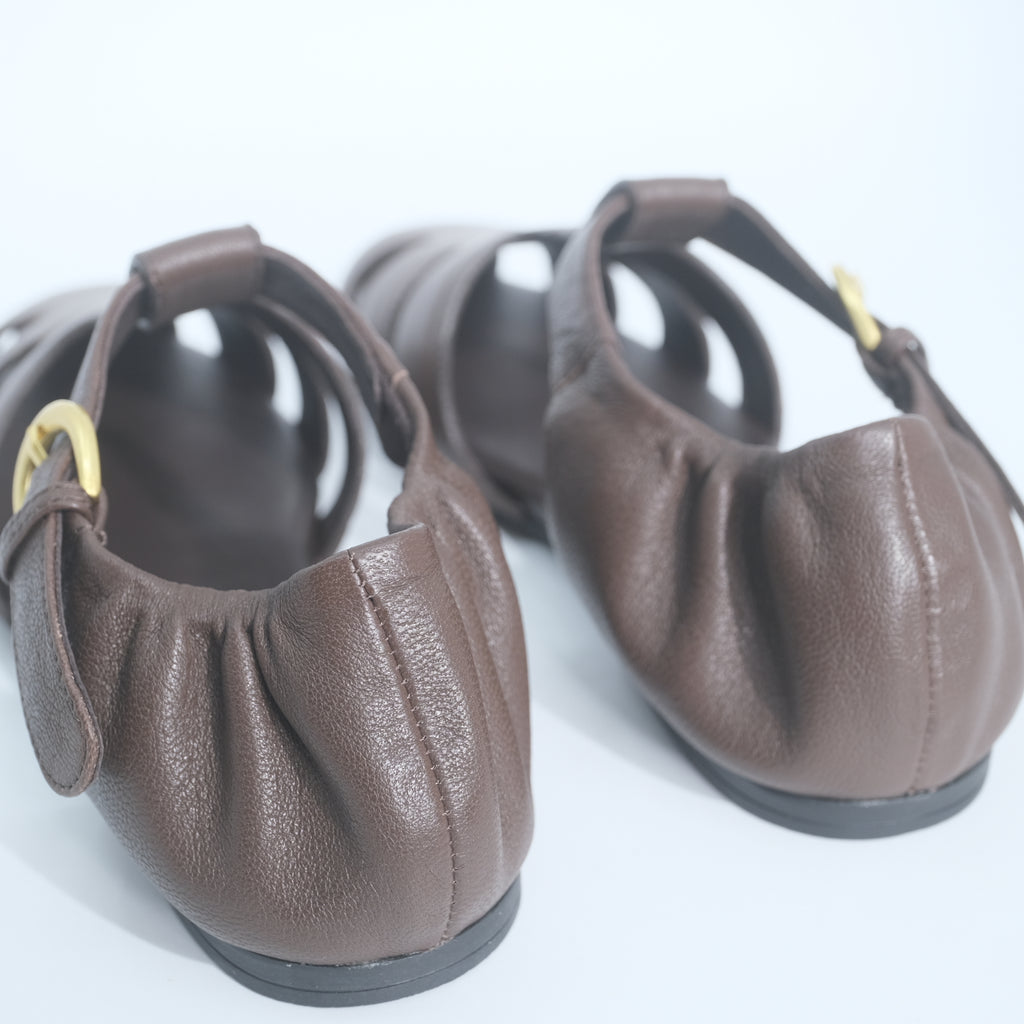 Miu Miu Mary Jane Flats (Maroon)