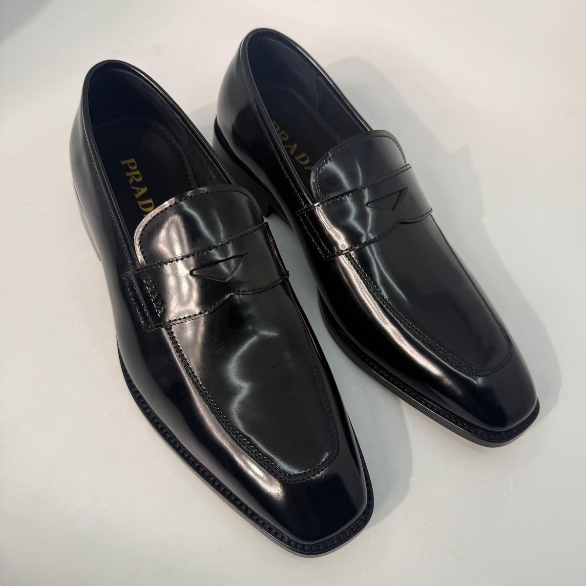 Prada Brushed Leather Mens Shoes