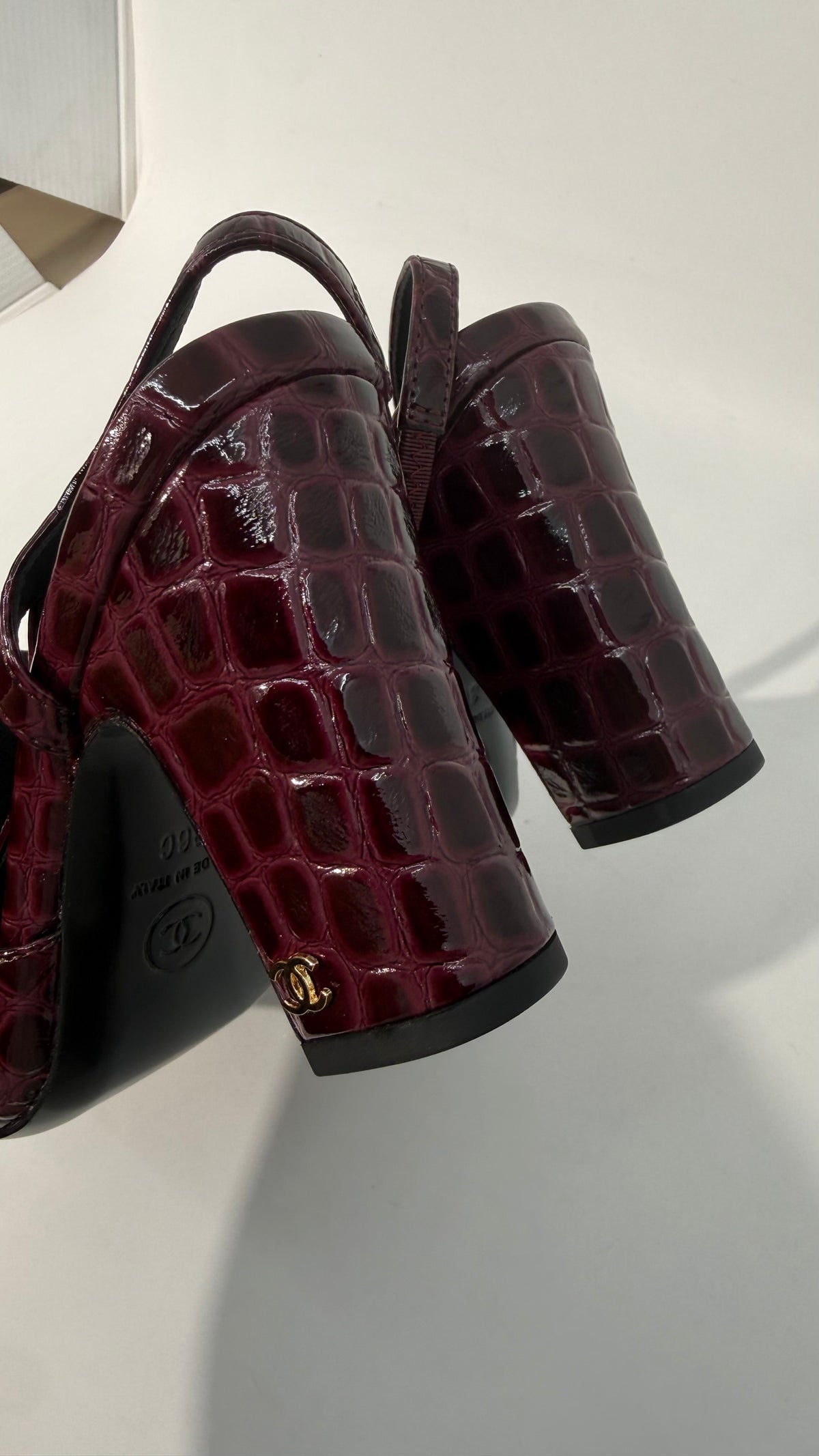 Chanel Croc Slingback Pumps
