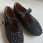Alaia Black Crystal Flats