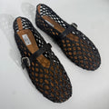 Alaïa Fishnet Woven Leather Mary Jane Ballet