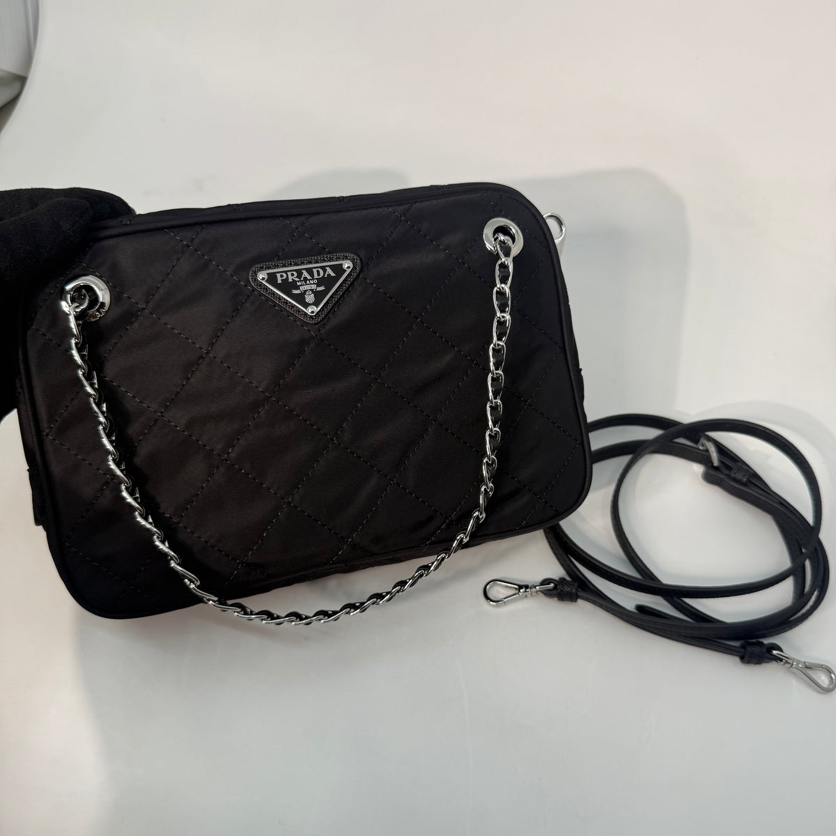 Prada Tessuto Impuntu Quilted Crossbody Bag