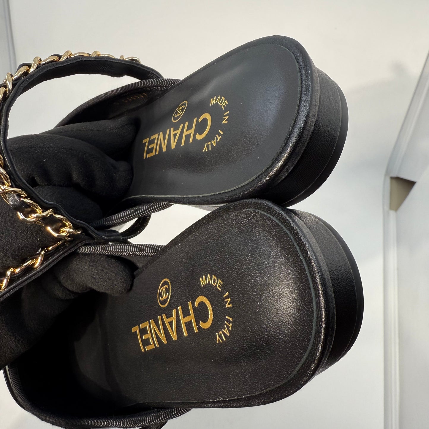 Chanel Mary Jane Mule Patent Captoe