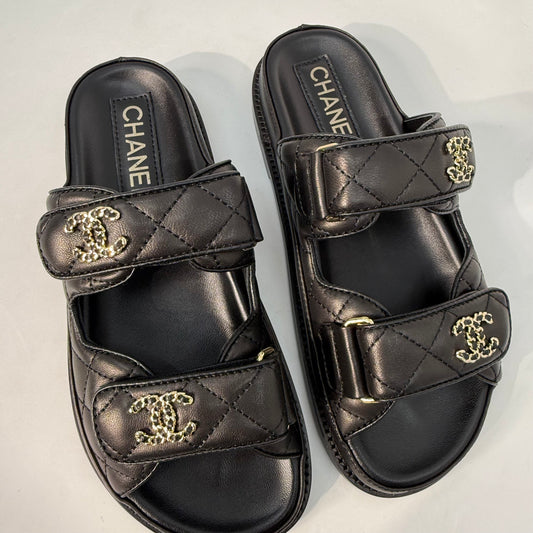 Chanel Dad Sandals (Black) no strap