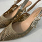 Christian Dior Lace Gold Kitten Heels