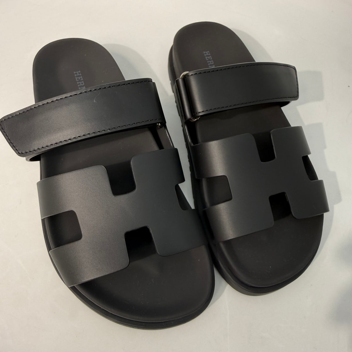 Hermes Chypre Black Sandals