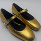 Hermes Mary Jane Gold Shoes