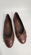 Chanel Quilted Brown Ballet Shoes