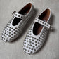 Alaia Crystal Flats (white)