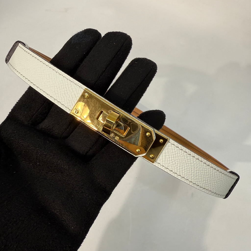 Hermes Kelly White Belt (GHW