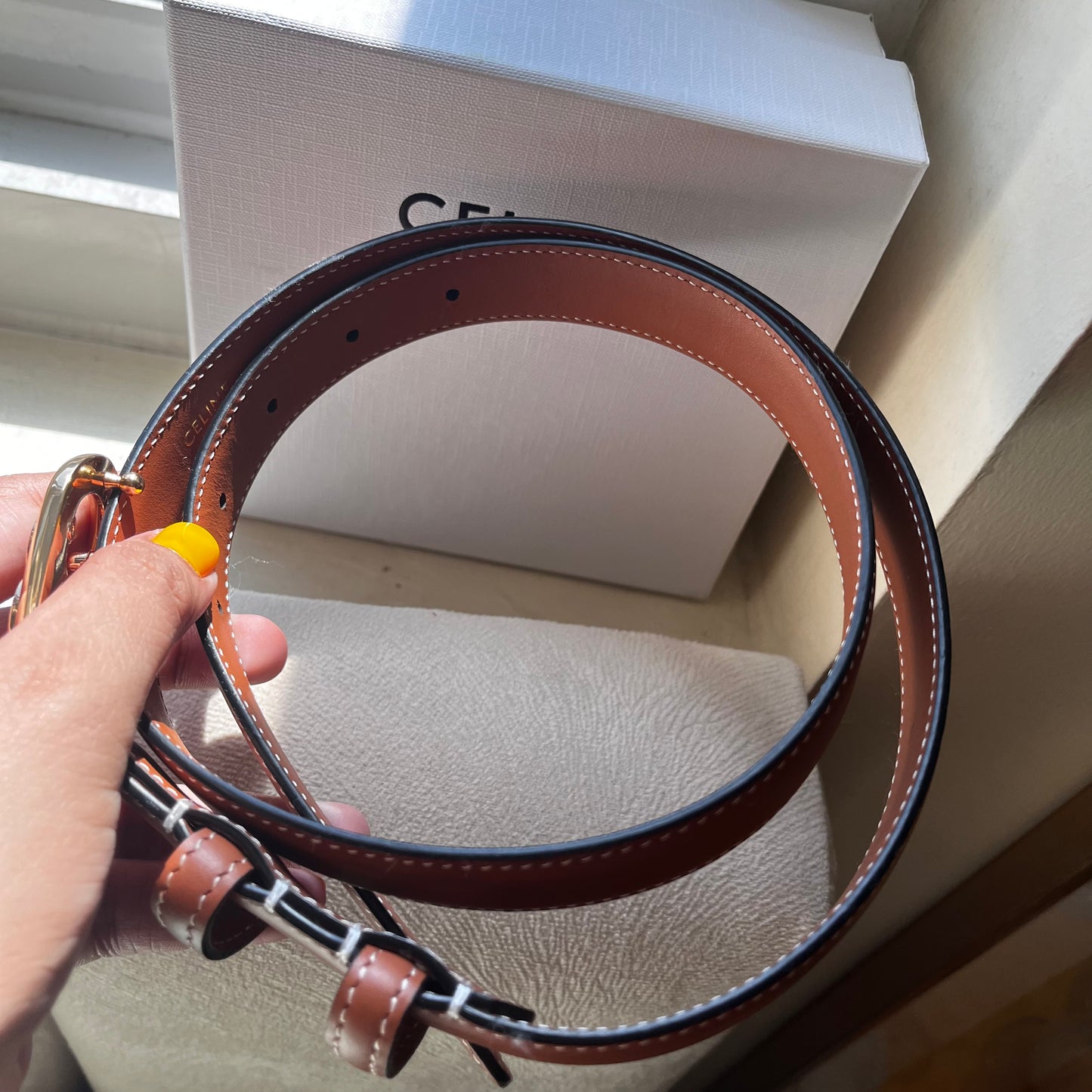 Celine Triomphe Belt 2.0 Brown